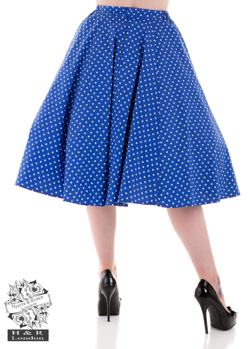 Blue White Small Dot Skirt